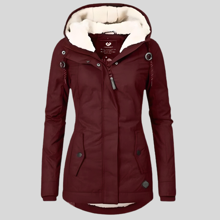 Women's Long Waterproof Wintercoat with fleecelining