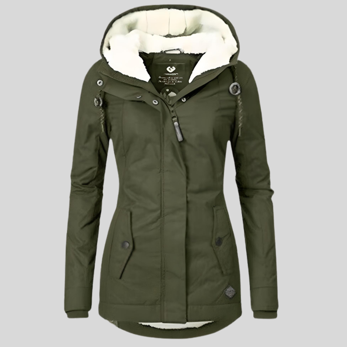 Women's Long Waterproof Wintercoat with fleecelining