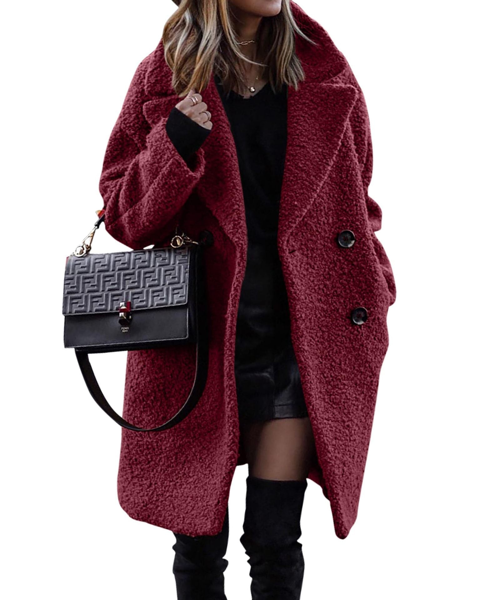 Women's Luxurious Long Plush Merino Coat