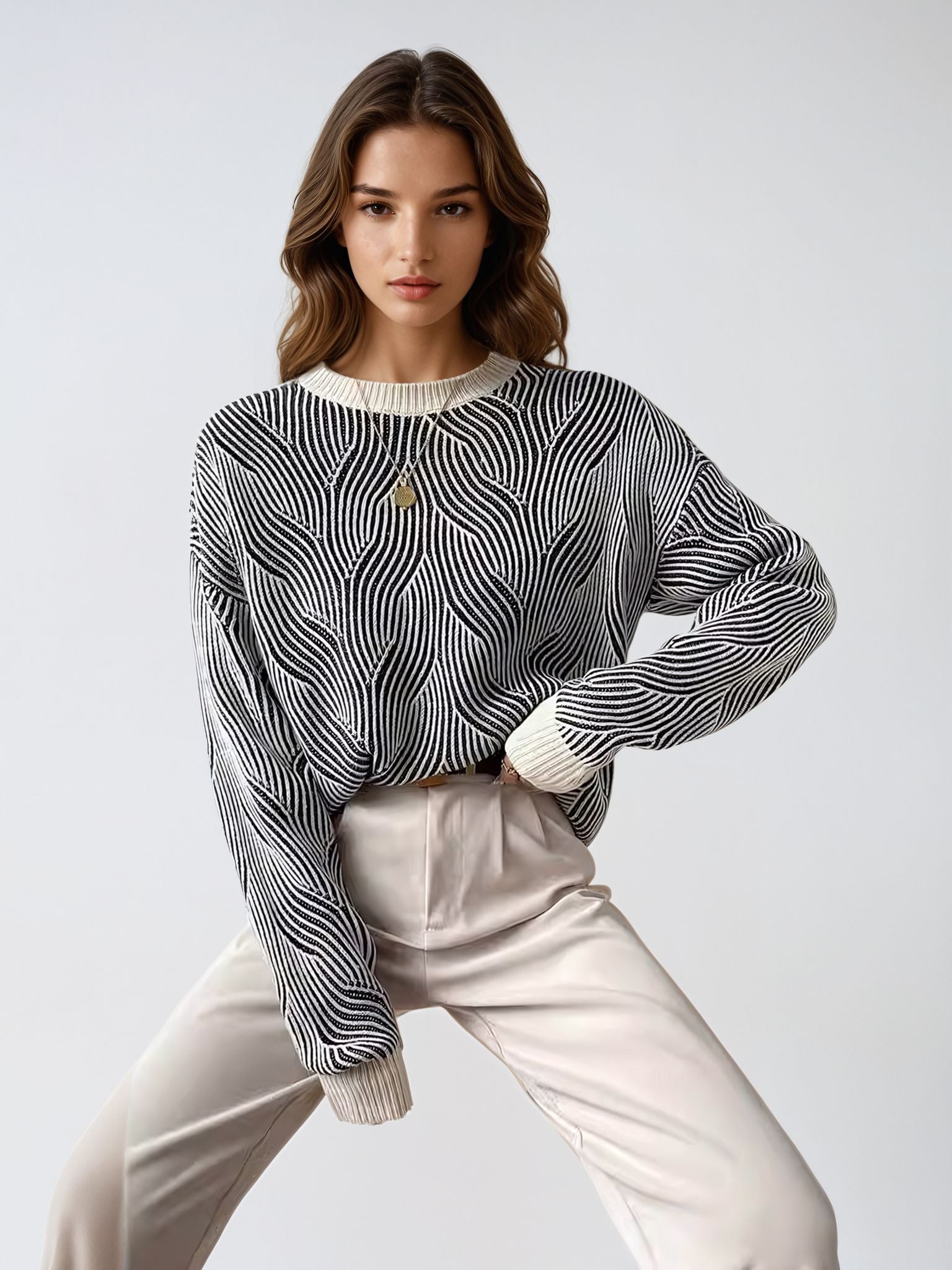 Women's Monochrome Oversized Wool Sweater