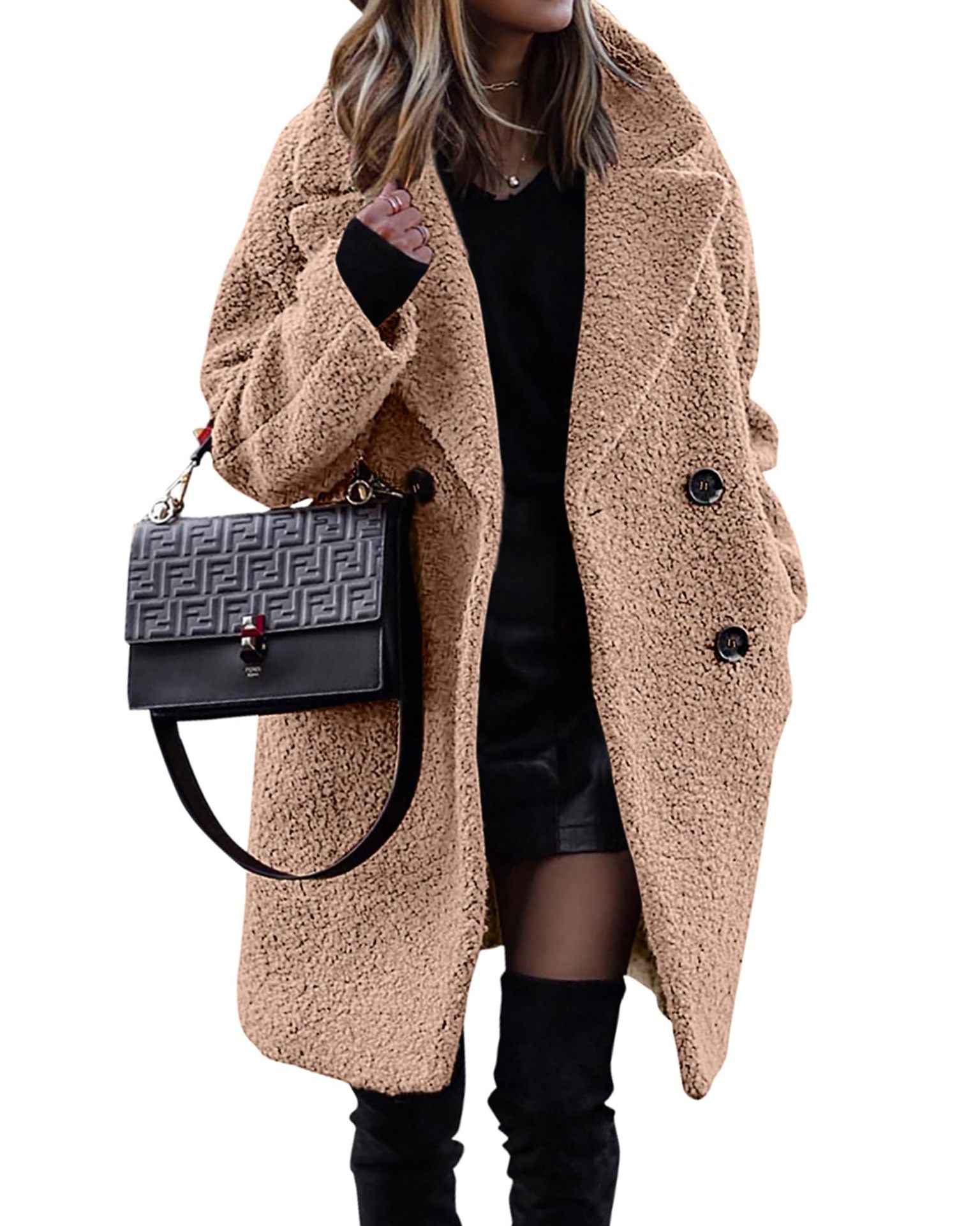 Women's Luxurious Long Plush Merino Coat