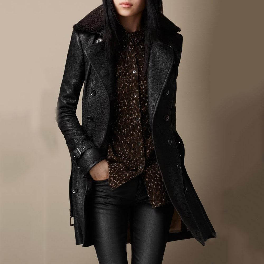 Women's Leather Winter jacket