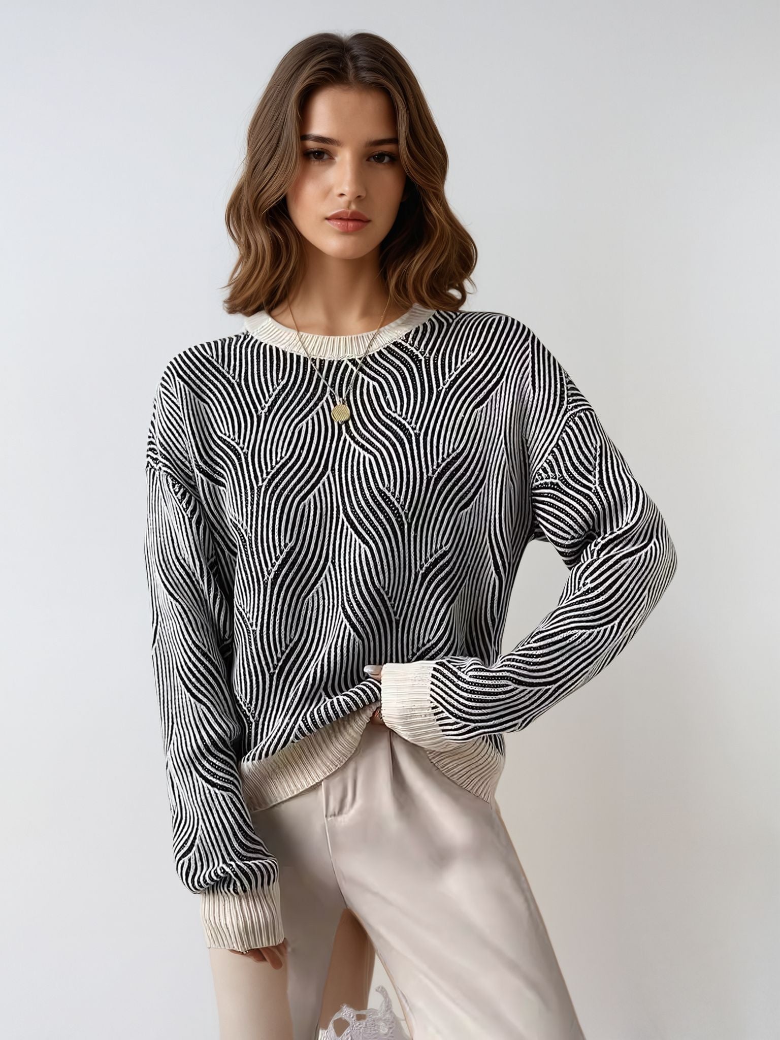Women's Monochrome Oversized Wool Sweater