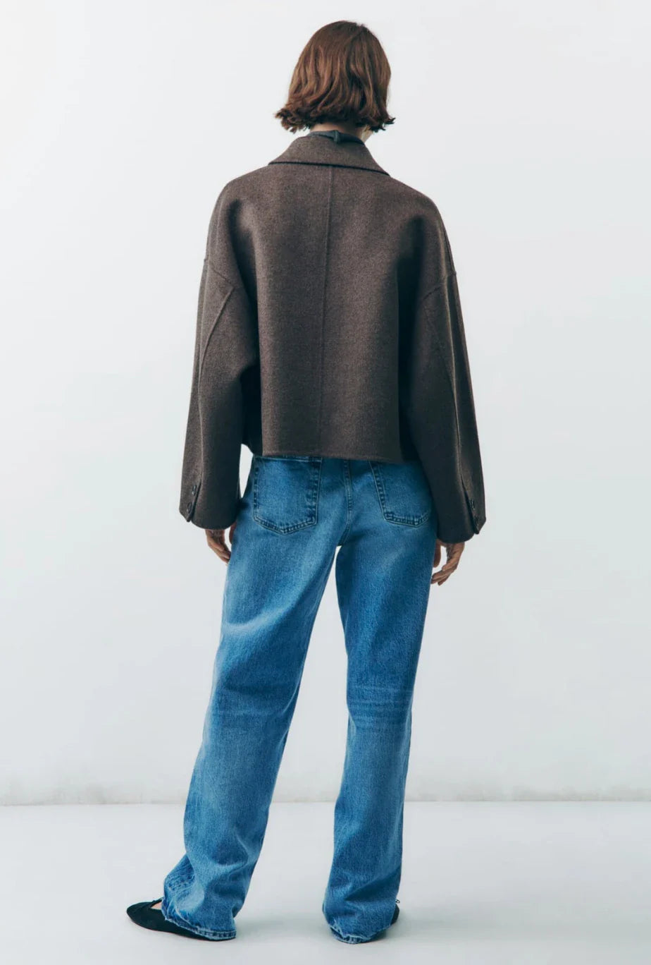 Women's Classic Brown Wool Coat