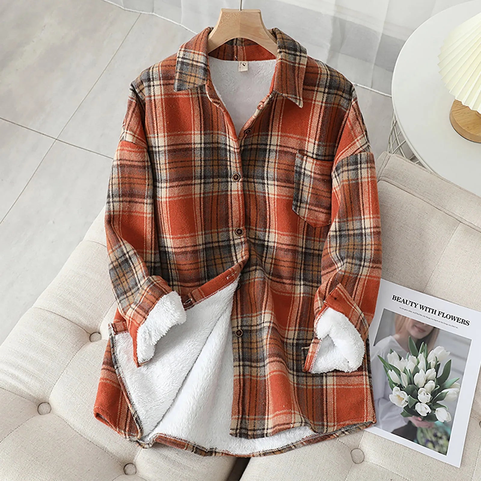 Women's winter dress with fleece lining