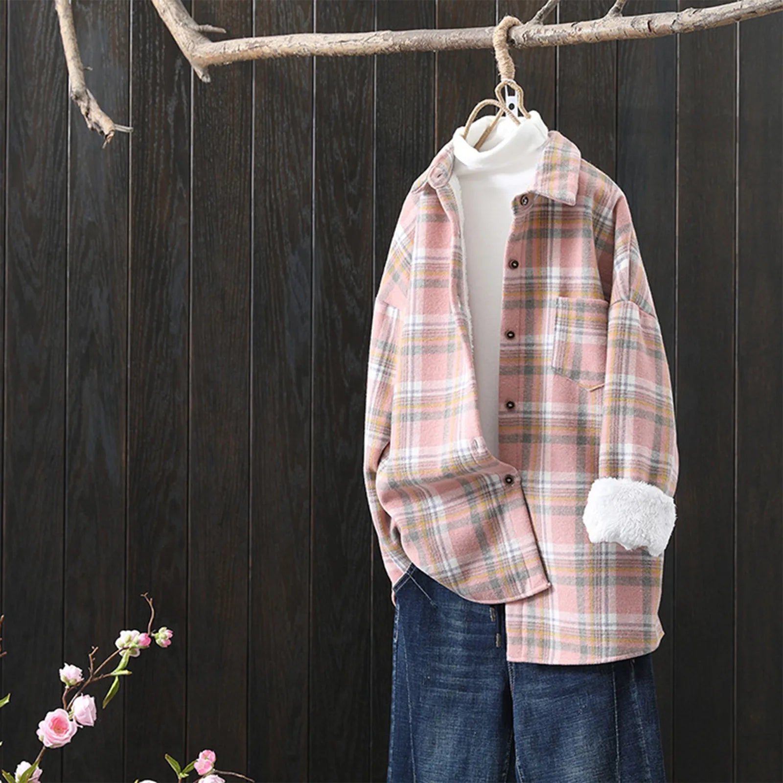 Women's winter dress with fleece lining
