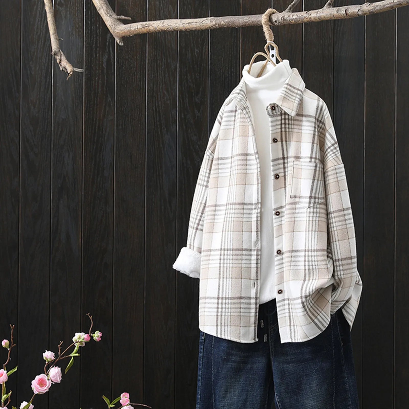 Women's winter dress with fleece lining