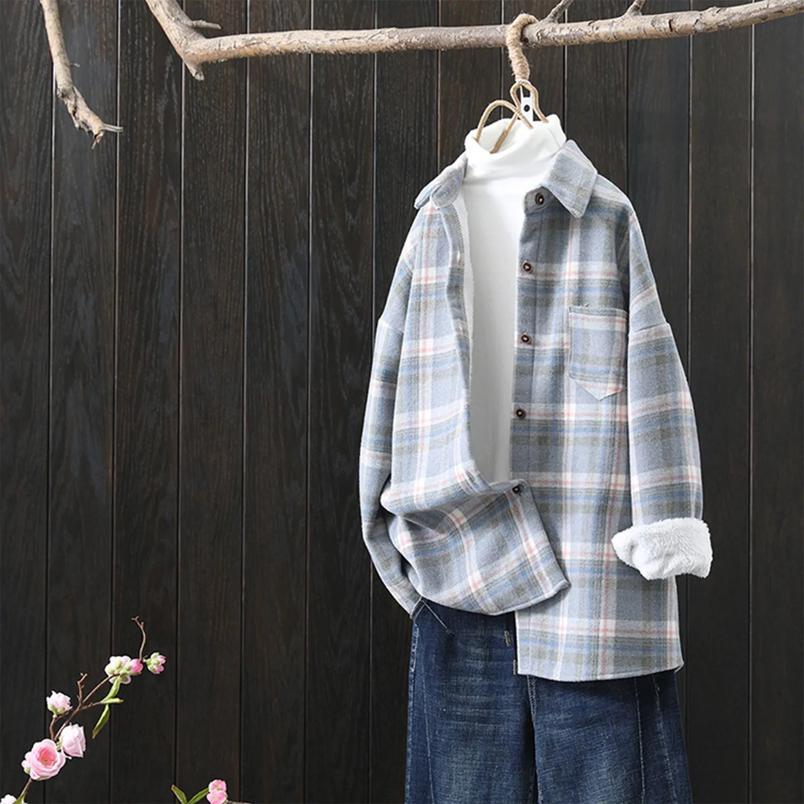 Women's winter dress with fleece lining