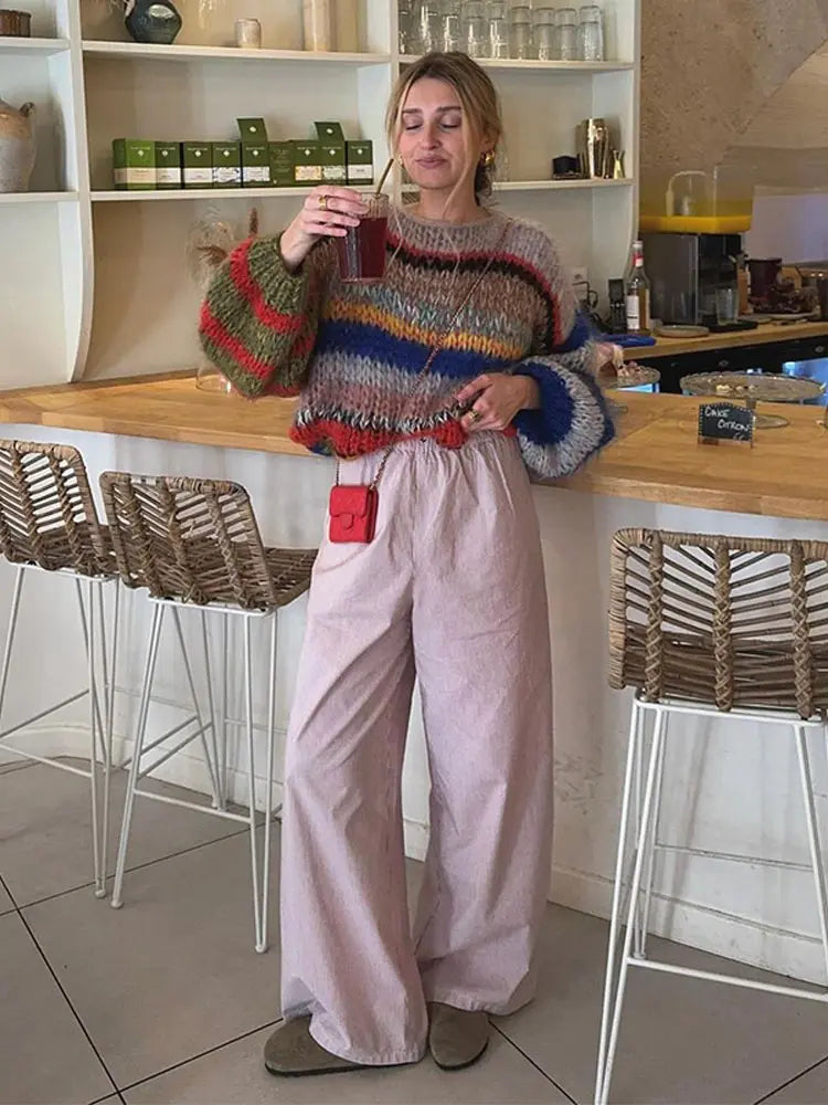 Women's Warm Wool Colourfull Oversized sweater
