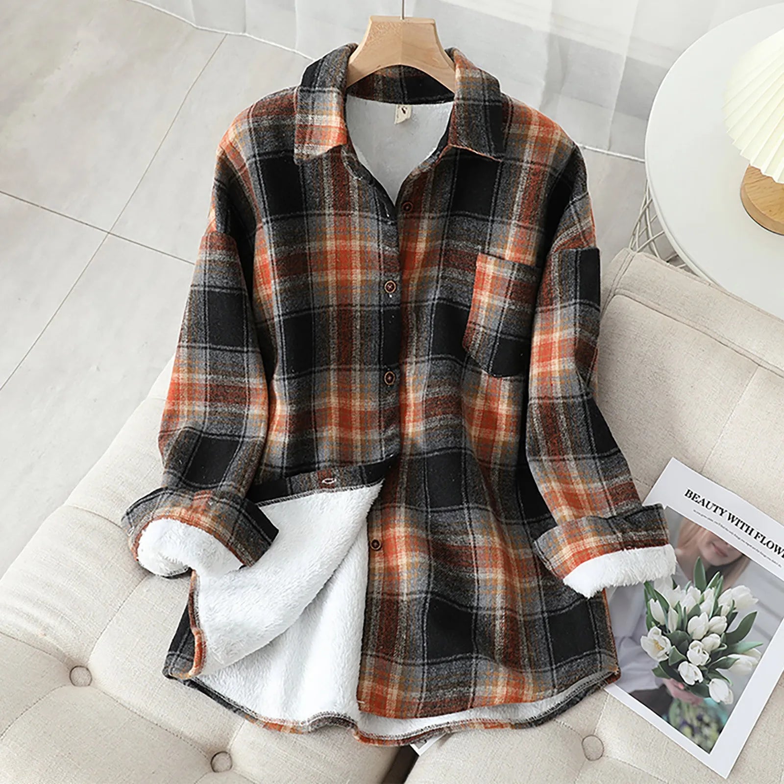 Women's winter dress with fleece lining