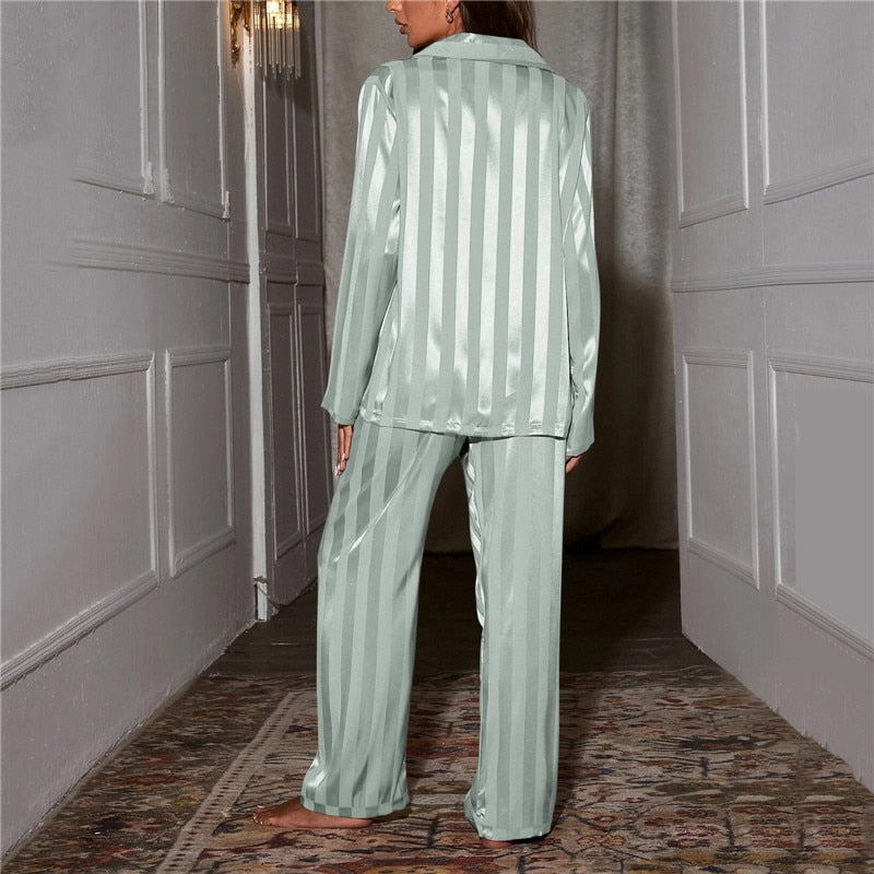 Women's Elegant Satin Pyamaset