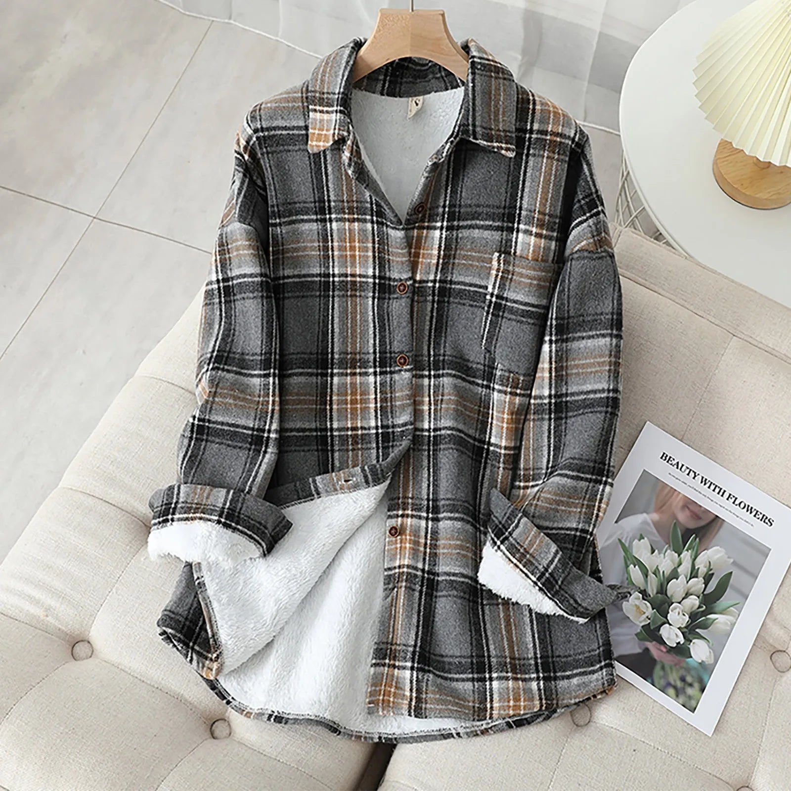Women's winter dress with fleece lining
