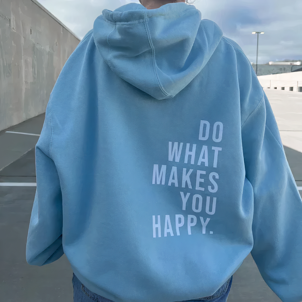Women's oversized "Do What Makes You Happy" hoodie