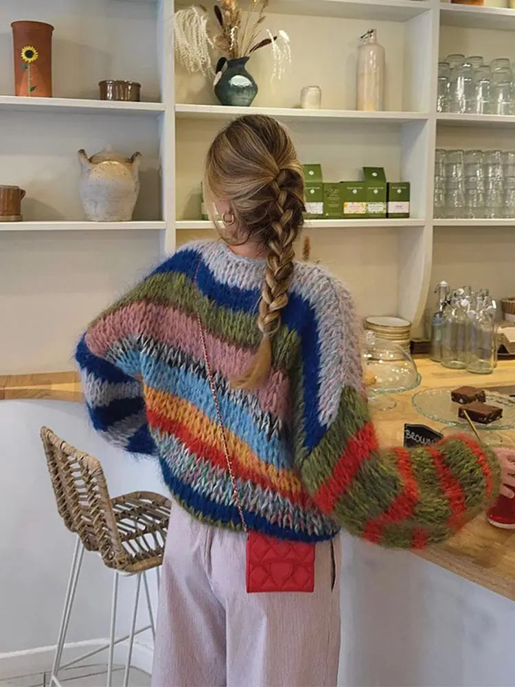 Women's Warm Wool Colourfull Oversized sweater