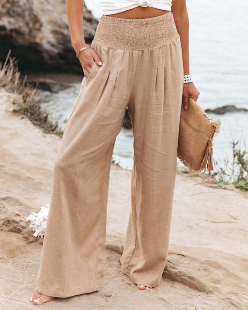 Women’s High-Waisted Wide-Leg Linen Trousers