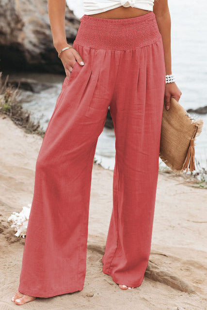 Women’s High-Waisted Wide-Leg Linen Trousers