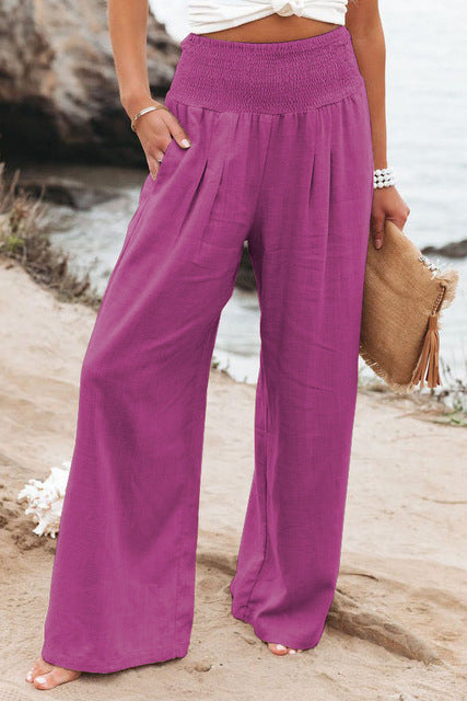 Women’s High-Waisted Wide-Leg Linen Trousers