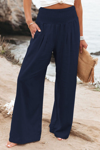 Women’s High-Waisted Wide-Leg Linen Trousers