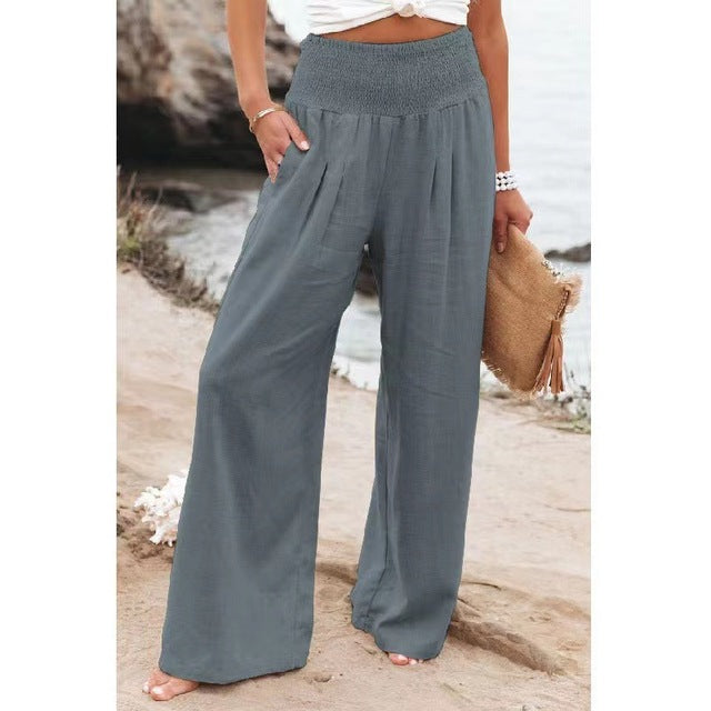 Women’s High-Waisted Wide-Leg Linen Trousers