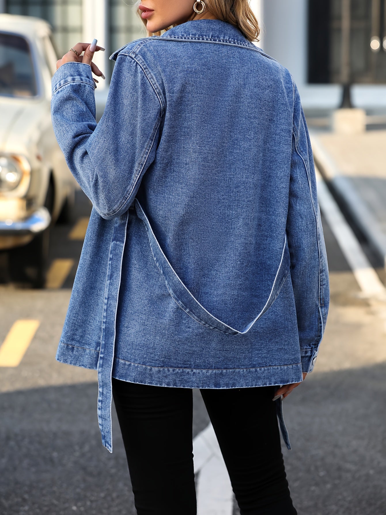 Women's Belted Denim Jacket