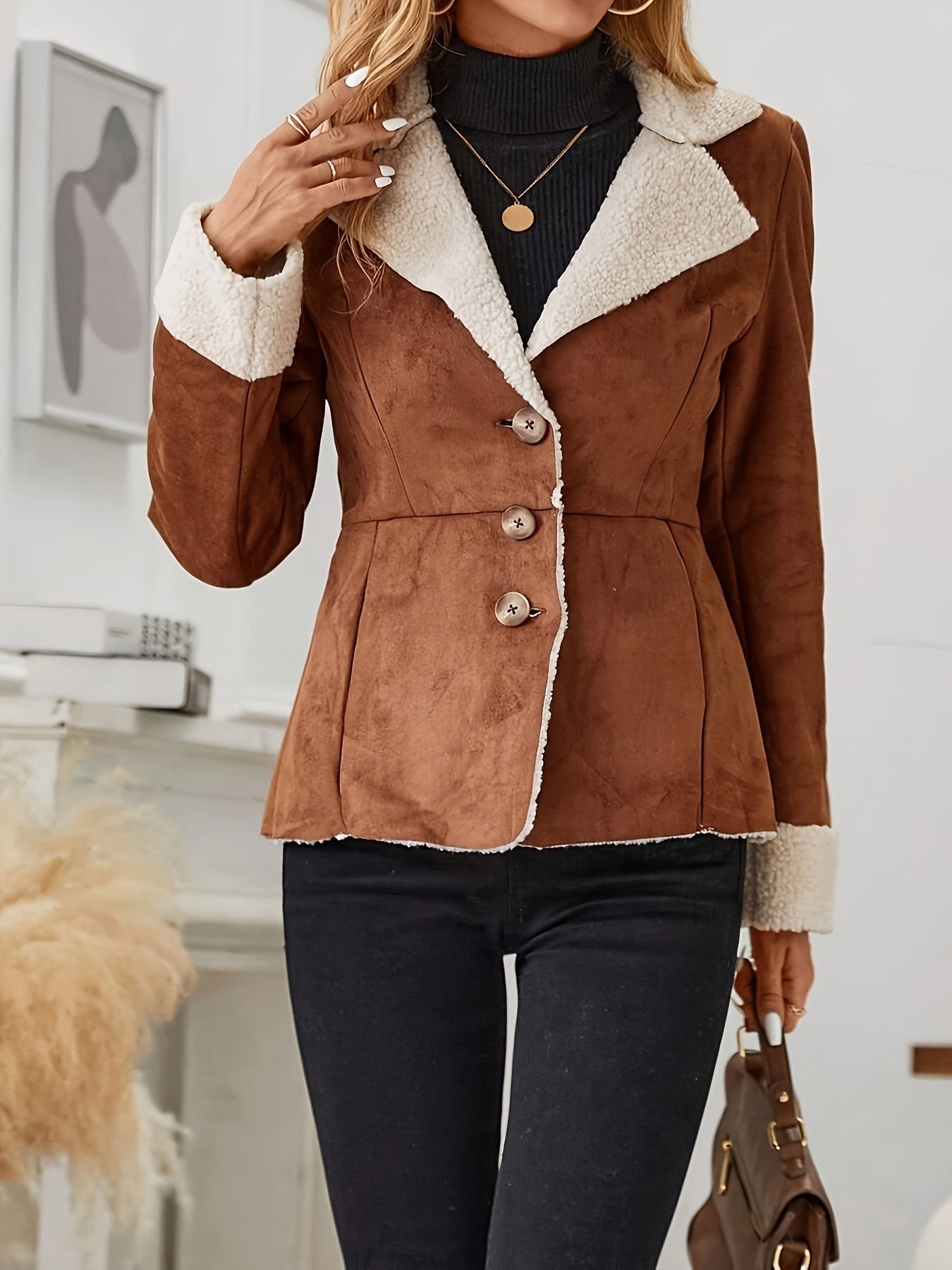 Women's Caramel coloured Fleecelined Coat