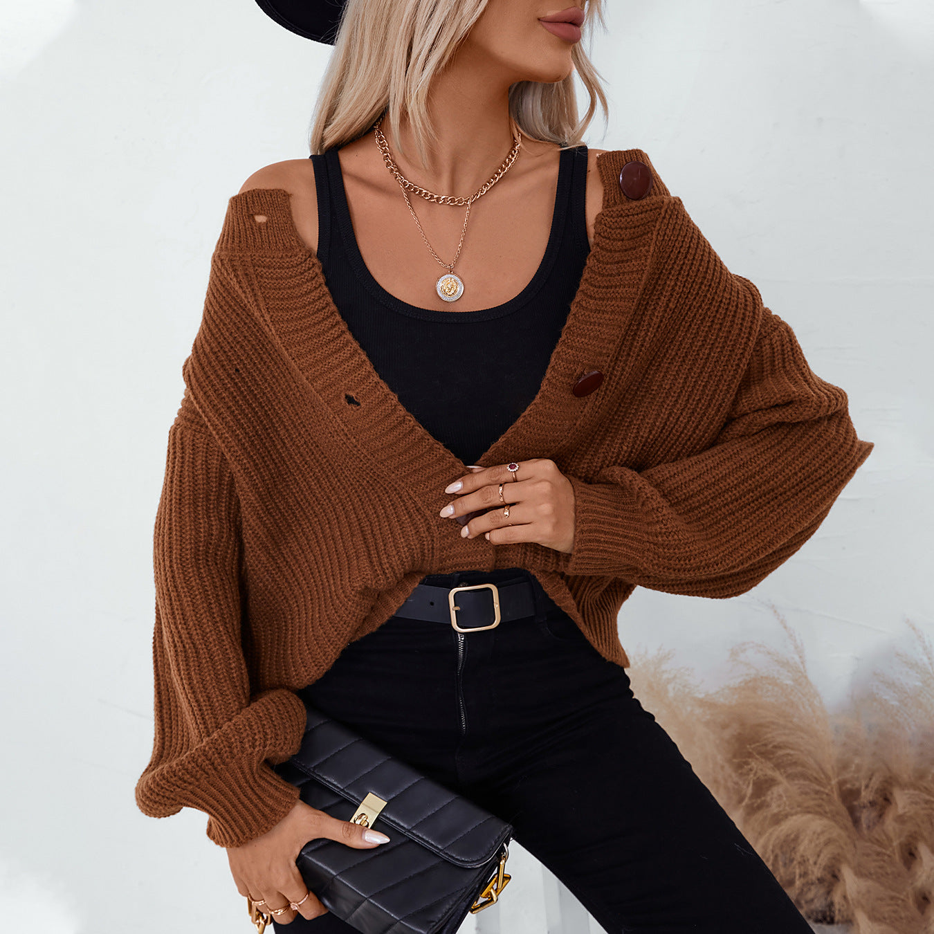 Women's Oversized wool Knitted cardigan