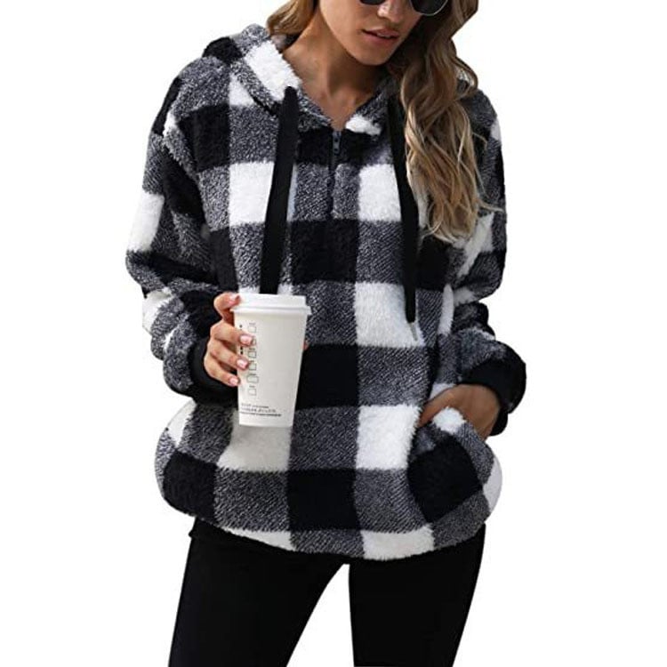 Women's Warm Fleecelined half-zip hoodie