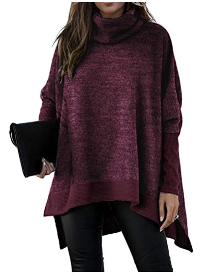Women's BatSleeve Loose Turtleneck Sweater