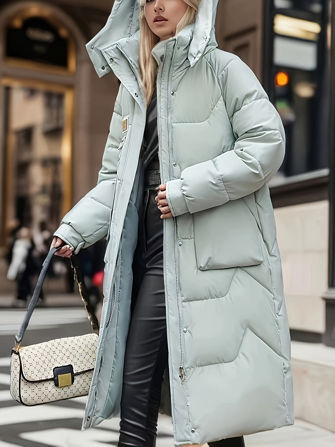 Women's Quilted Long Sleeve Waterproof Coat