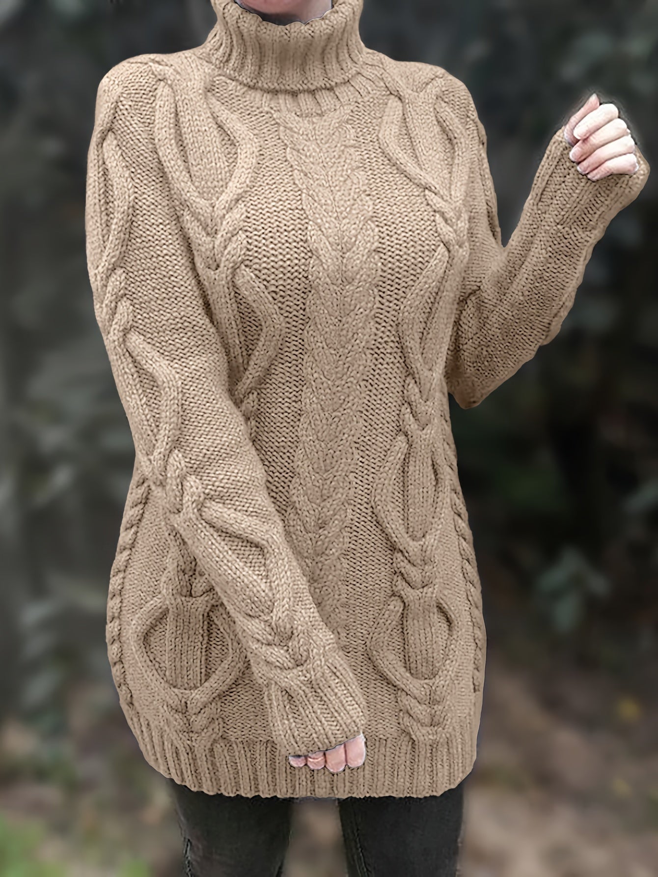 Women's Wool Turtleneck long sweater for winter