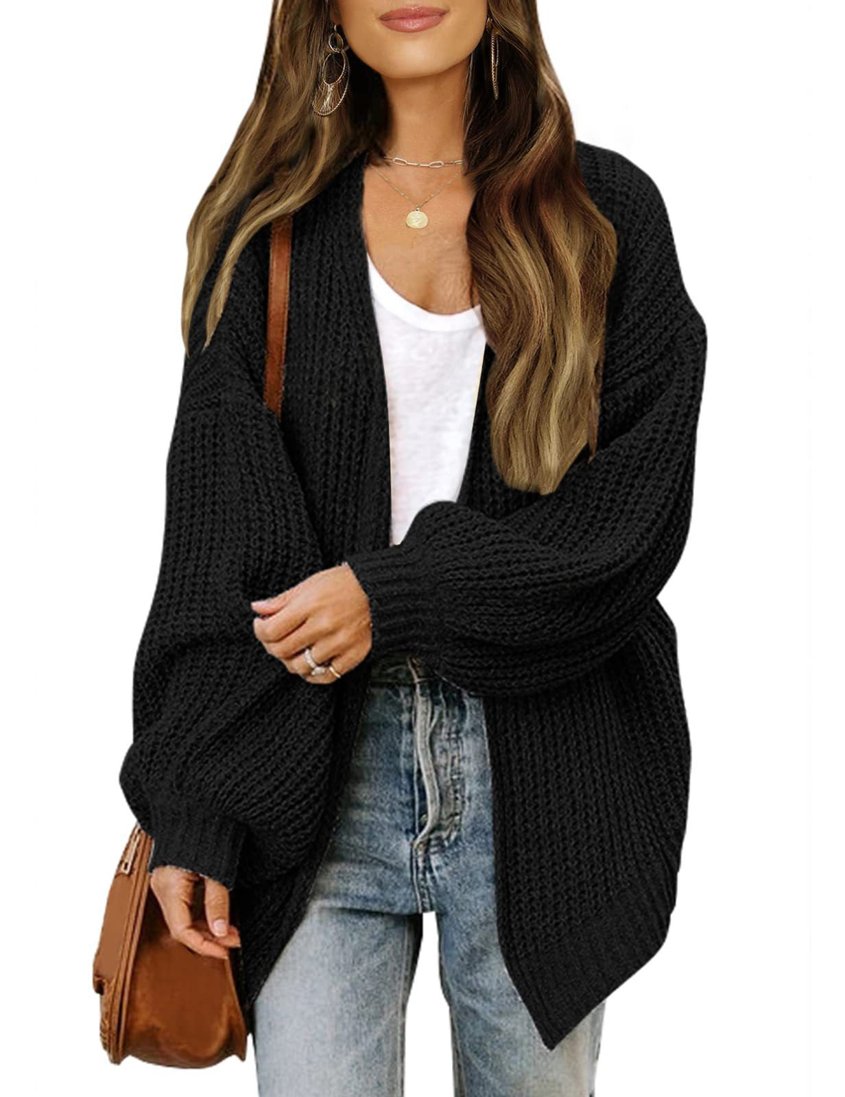 Women's Oversized Knit Cardigan with Pockets