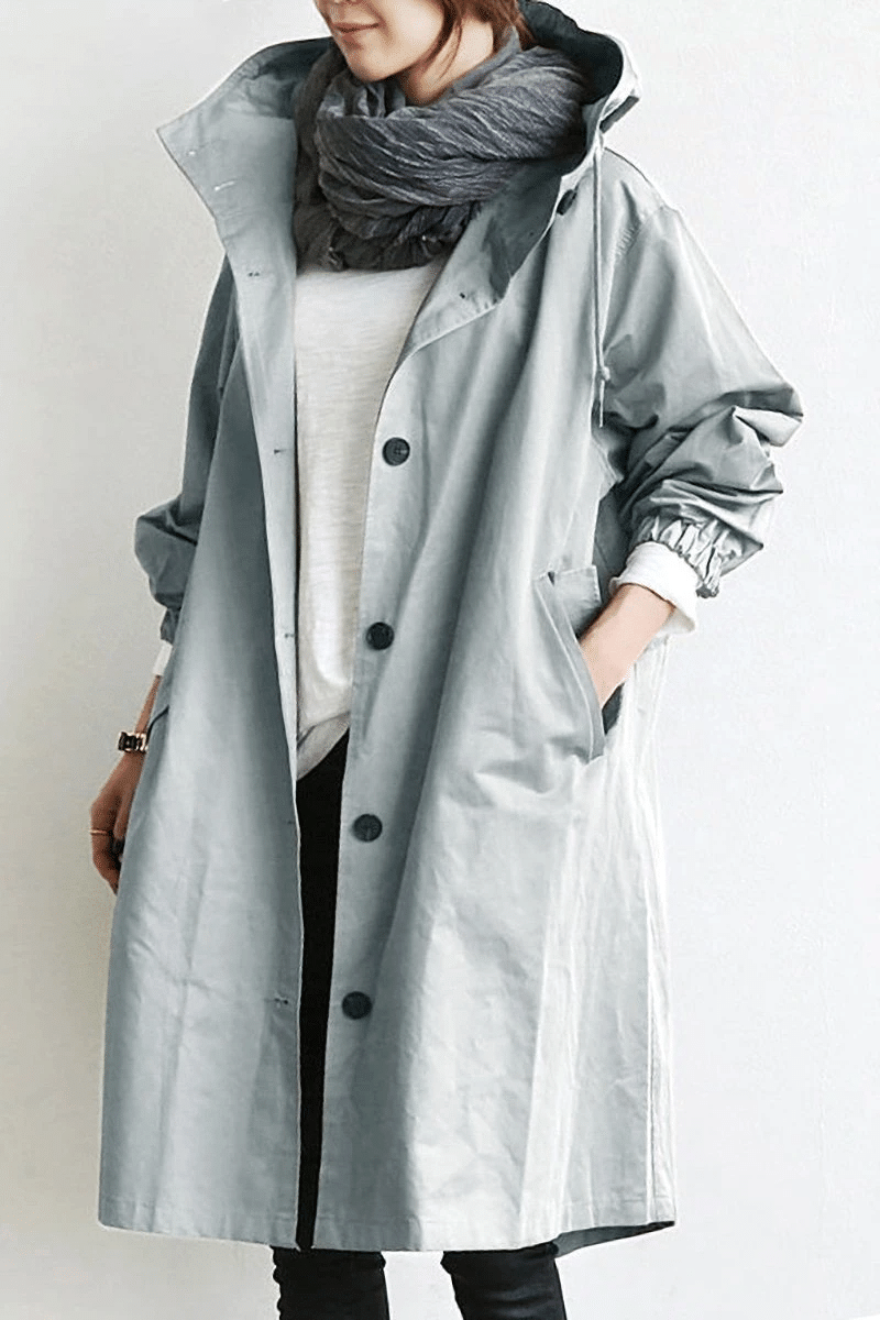 Women's Long Hooded  Rain Jacket