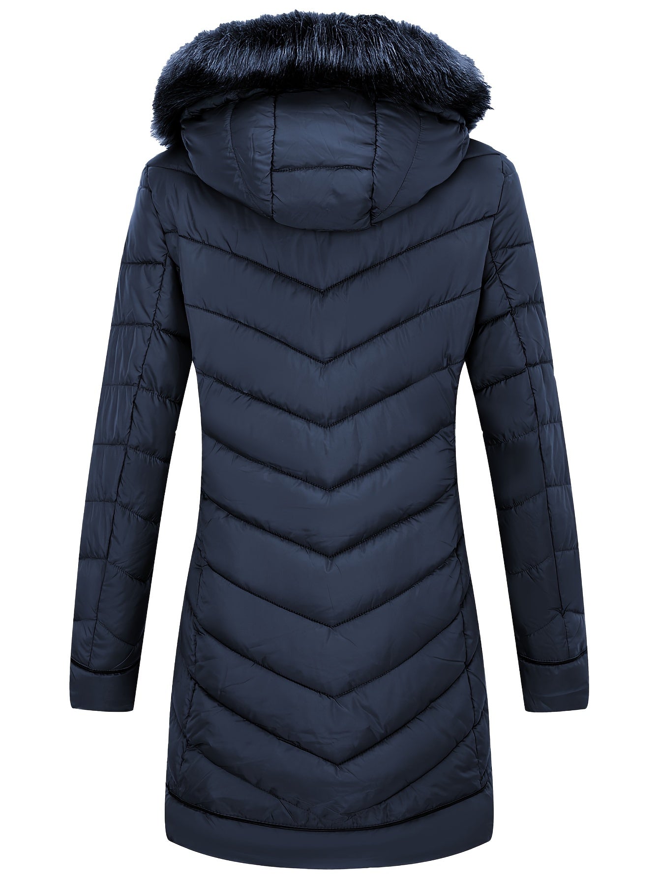 Women's Waterproof Long Wintercoat with Fur