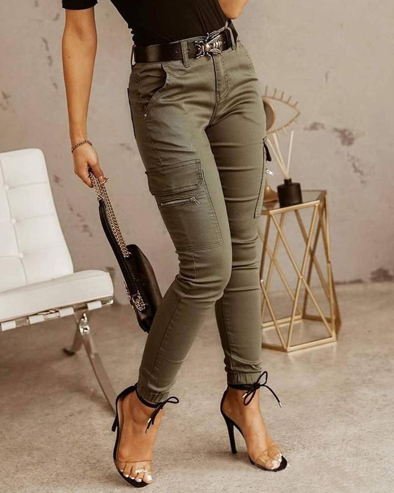 Women's High-Waisted Slim Fit Pants