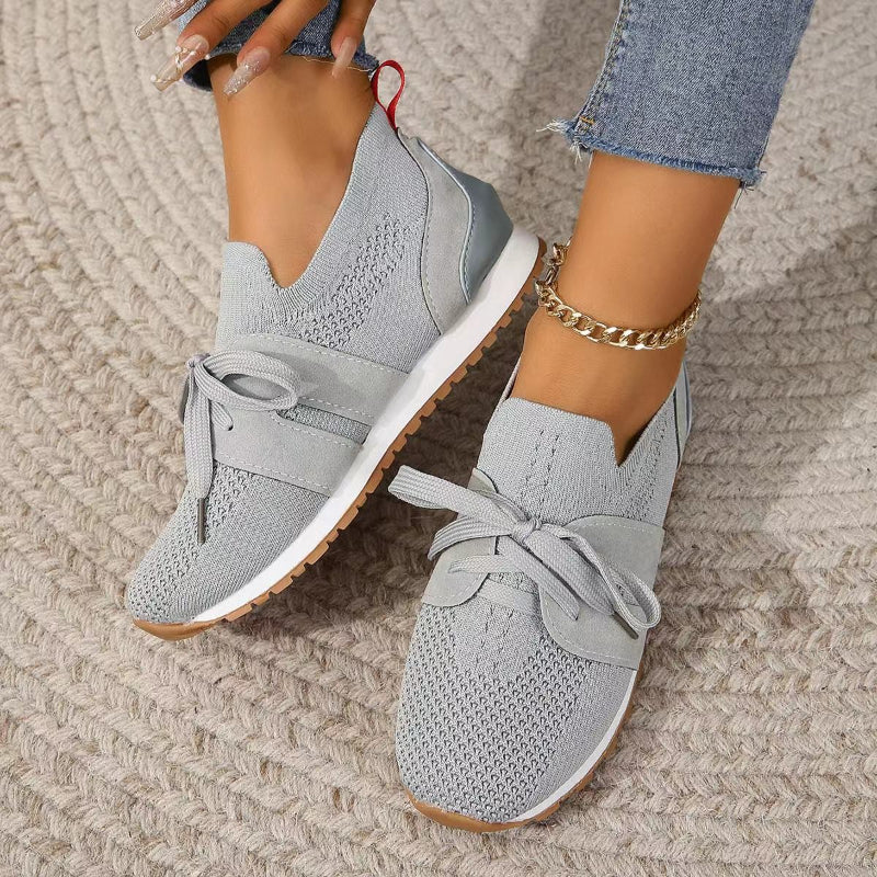 Women's Knit Lace-Up Sneakers