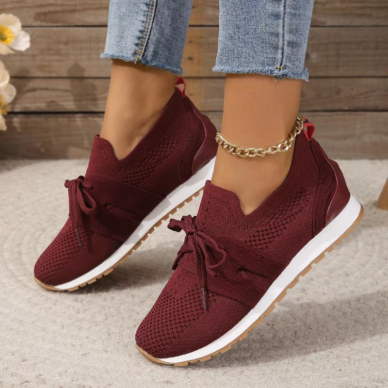 Women's Knit Lace-Up Sneakers