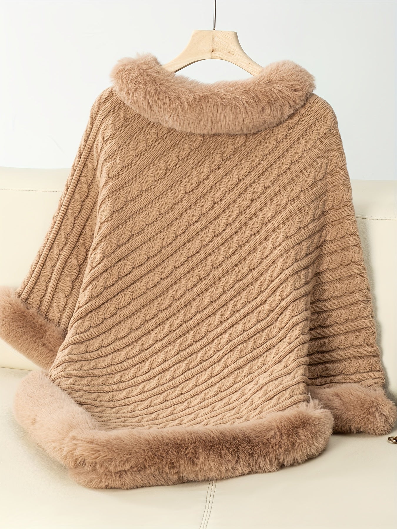 Women's Wool long top with fur