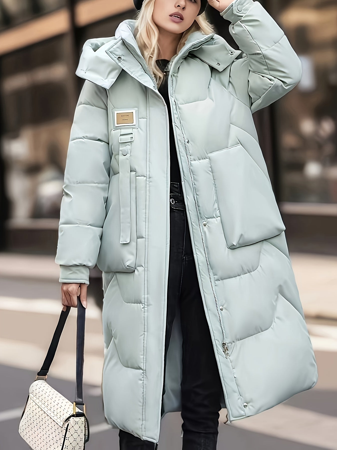 Women's Quilted Long Sleeve Waterproof Coat