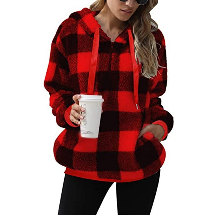 Women's Warm Fleecelined half-zip hoodie