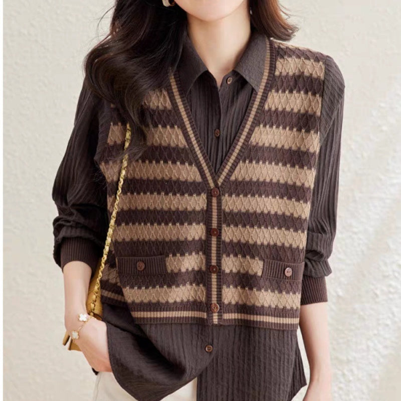 Women's Two-Piece Knitted Top