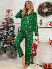 Women's Comfy satin Christmas pyama set