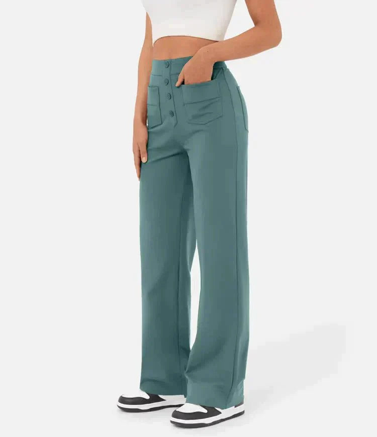 Women's High-Waisted Wide-Leg Pants