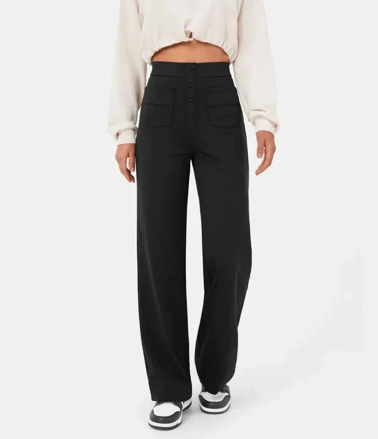 Women's High-Waisted Wide-Leg Pants