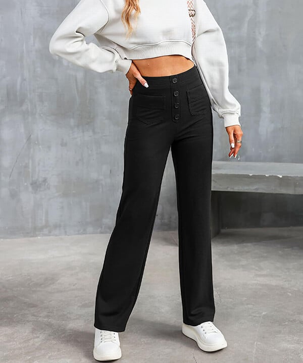 Women's High-Waisted Wide-Leg Pants