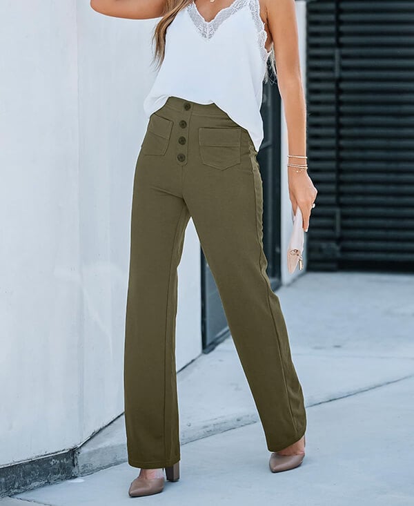 Women's High-Waisted Wide-Leg Pants