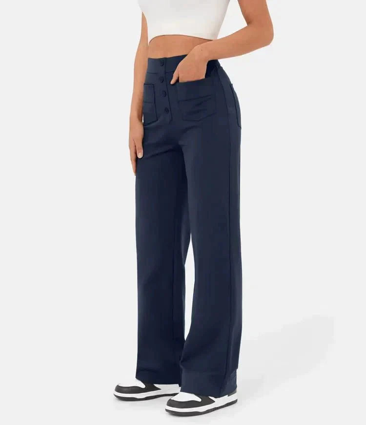 Women's High-Waisted Wide-Leg Pants