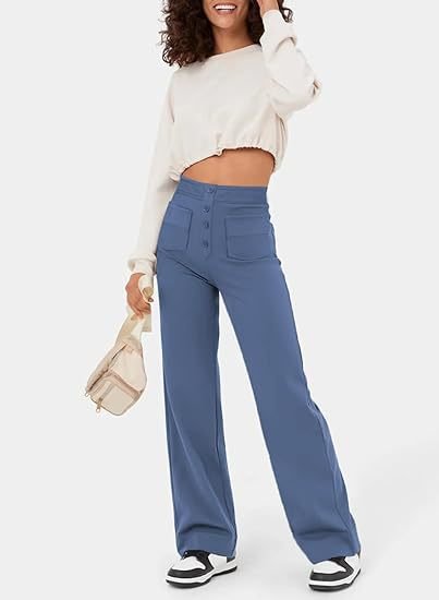Women's High-Waisted Wide-Leg Pants
