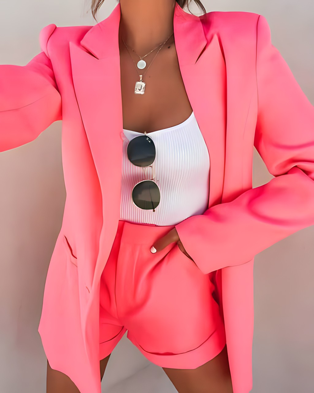 Women’s 2-Piece Blazer and High-Waisted Shorts Set