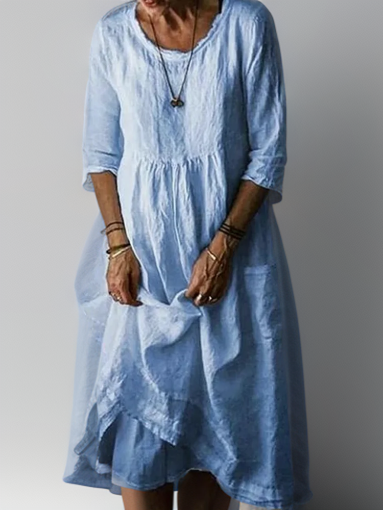 Women's Bohemian A-Line Midi Dress