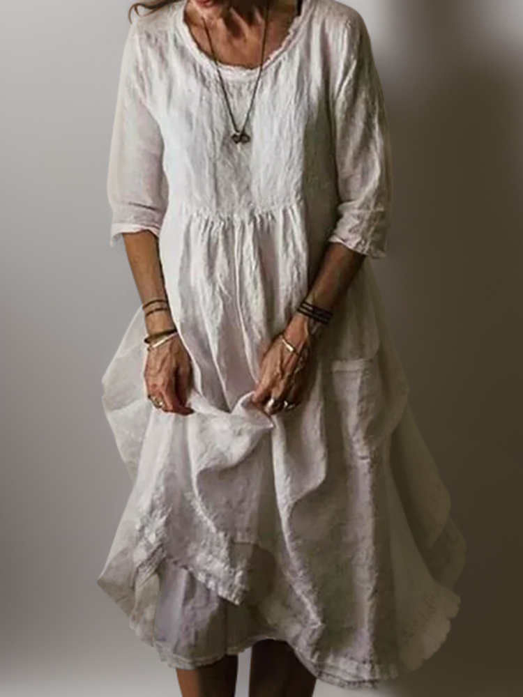 Women's Bohemian A-Line Midi Dress